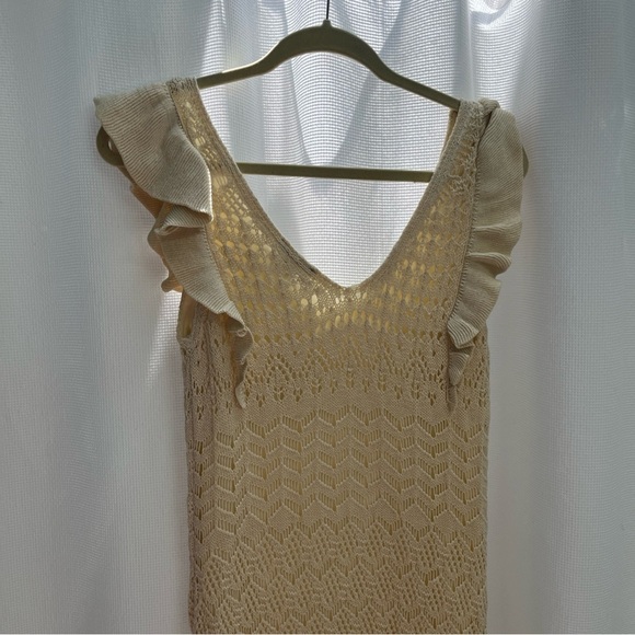 Jessica Simpson Women’s Ocean Crochet Cream Maxi Dress Large - Picture 11 of 11